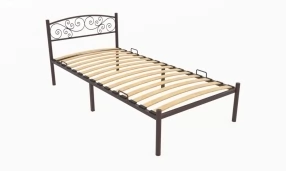 Кровать Лилия Металл, 90х190 мм, Коричневый муар, Коричневый муар